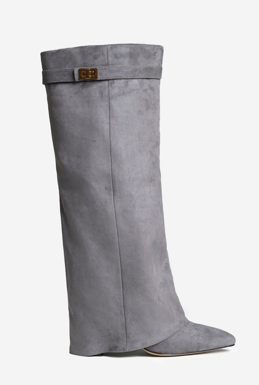 Botas Noemie altas hasta la rodilla Suede - Gris