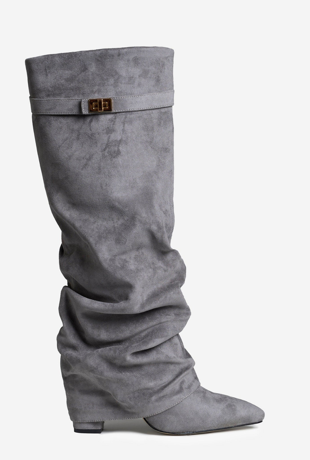 Botas Noemie altas holgadas hasta la rodilla de ante - Gris