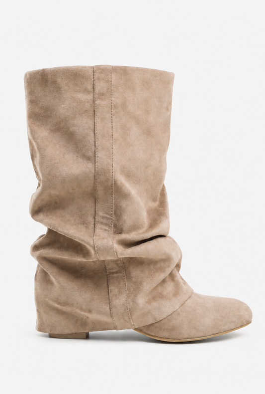 Botas de ante holgadas Emilia - Beige