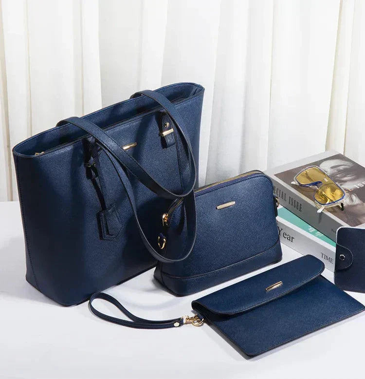 hand and shoulder bags for women leather 3 piece set hand and shoulder bags for women leather 3 piece set blue wolf store 840182