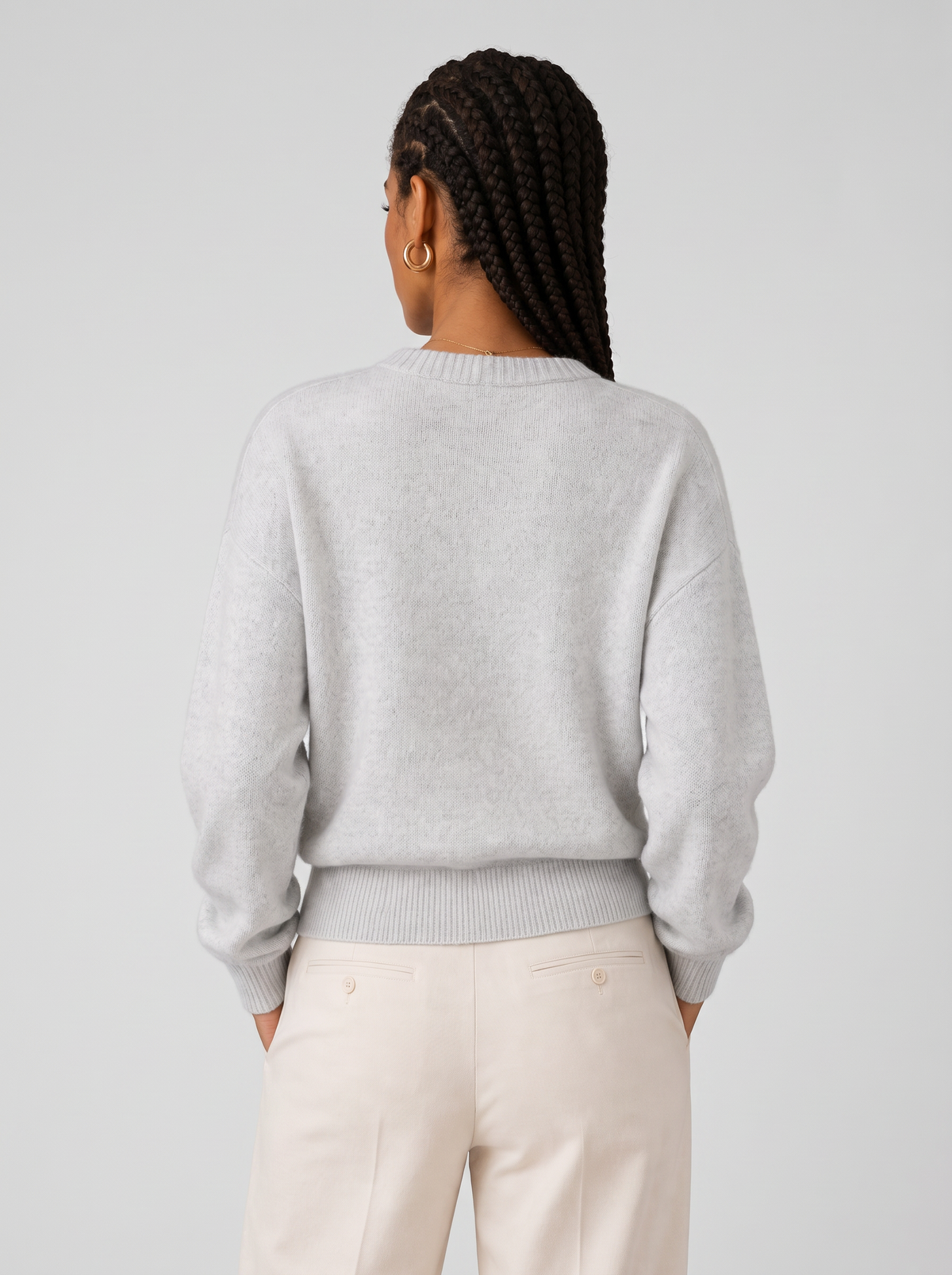 Women's Wrap Sweater - Tie Waist Cropped V-Neck Top