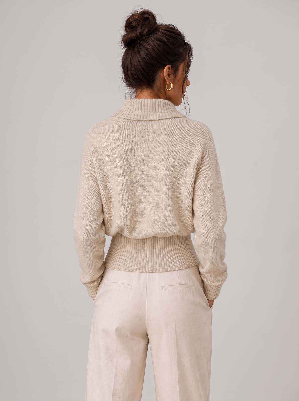 Women's Wrap Sweater - Shawl Collar V-Neck Ribbed Pullover