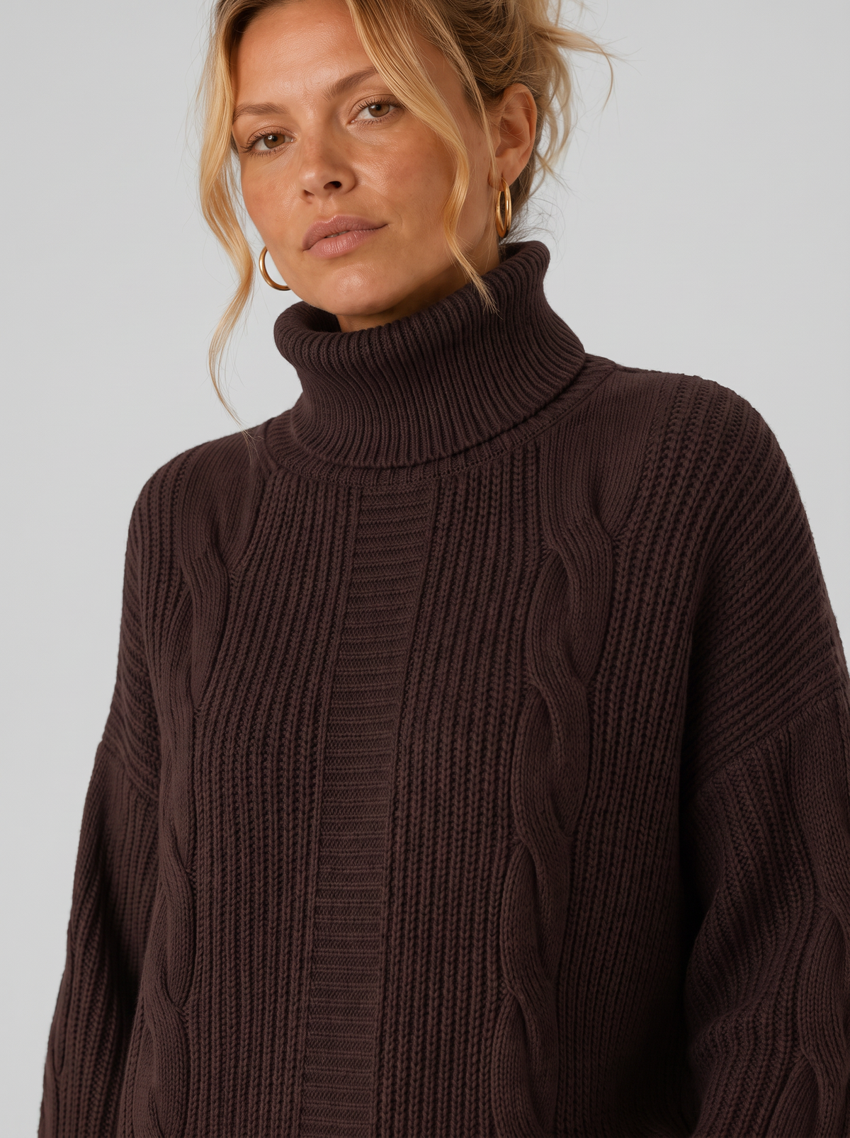 Women's Turtleneck Sweater Dress - Pullover Knit Dress