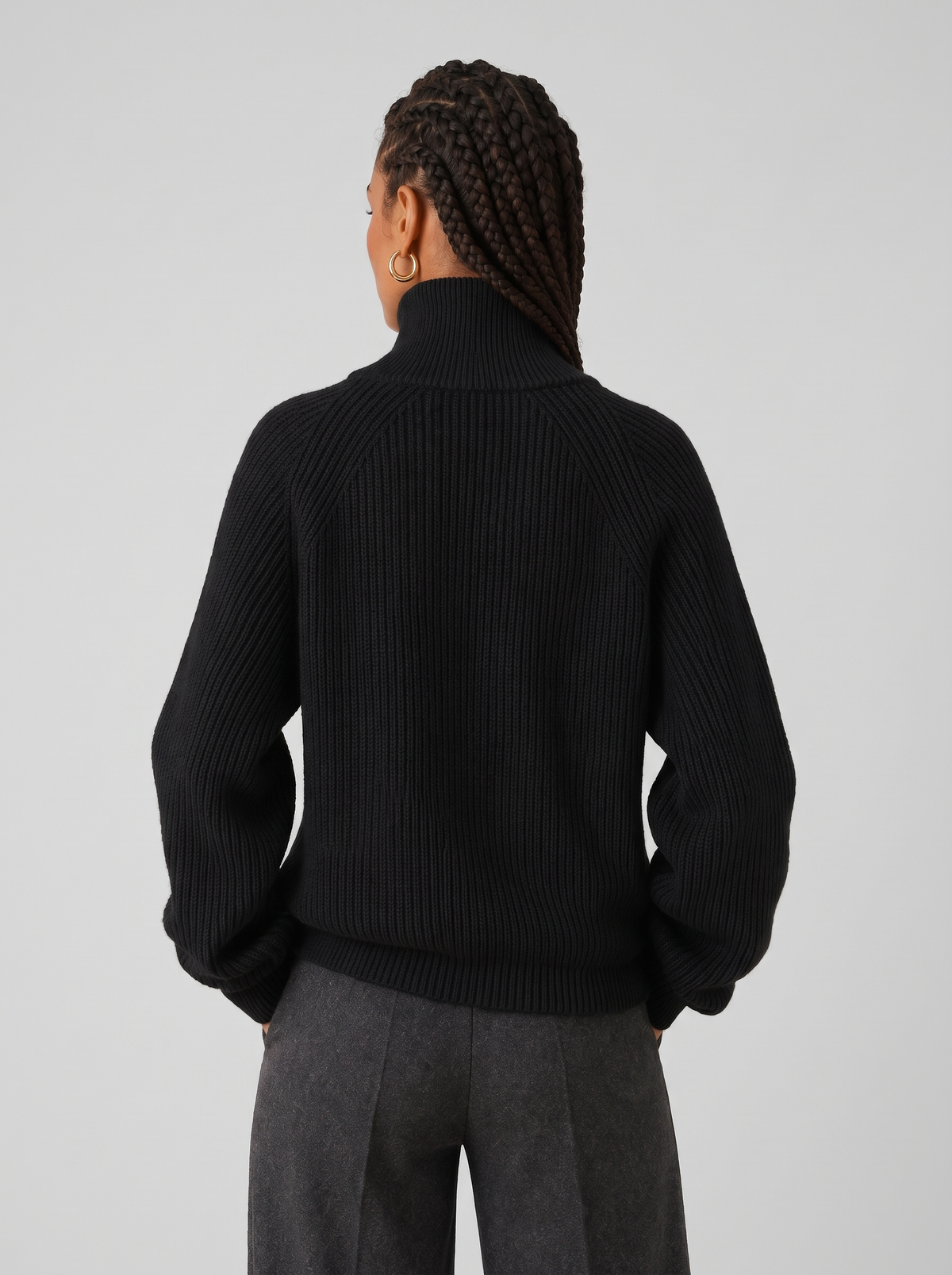 Women's Quarter Zip Knit Sweater - Layering Pullover